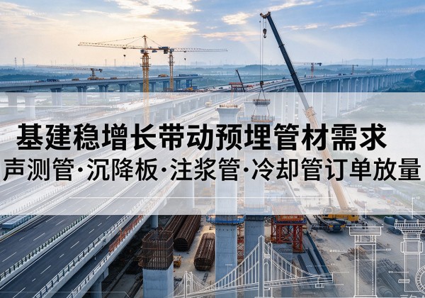 勐海基建稳增长带动预埋监测管材需求，声测管、沉降板、注浆管订单持续放量